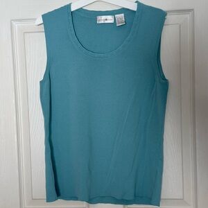 Preswick & Moore Aqua Sleeveless Knit Top - Classic & Comfortable